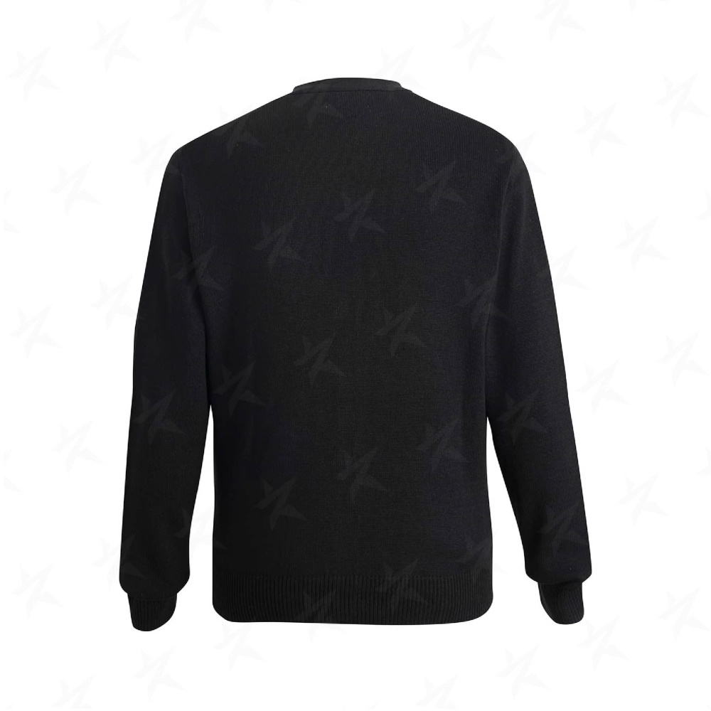 branded-acrylic-cardigan-with-pockets-4350-Black-back