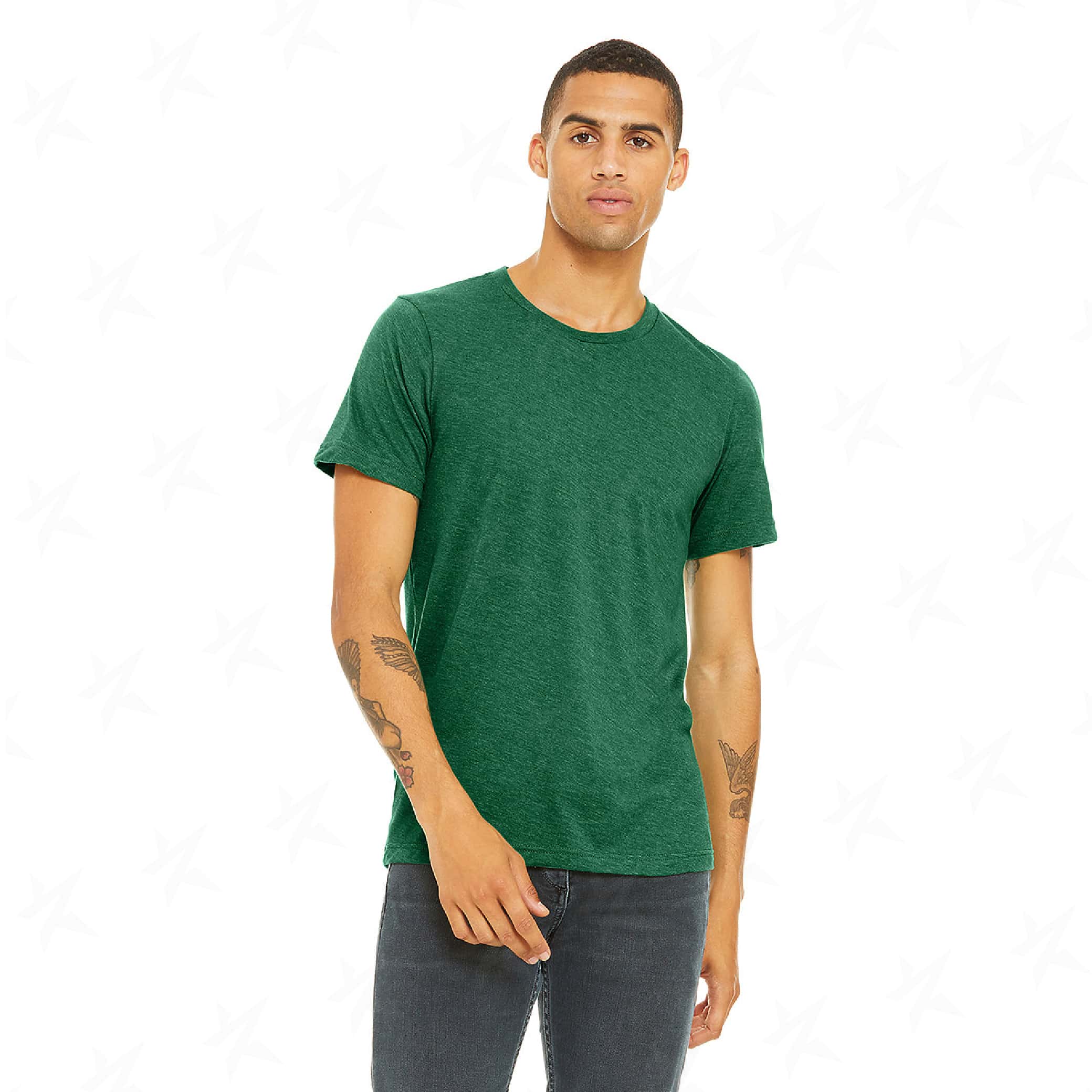 promotional-unisex-heather-cvc-t-shirt-3001cvc-heather-grass-green