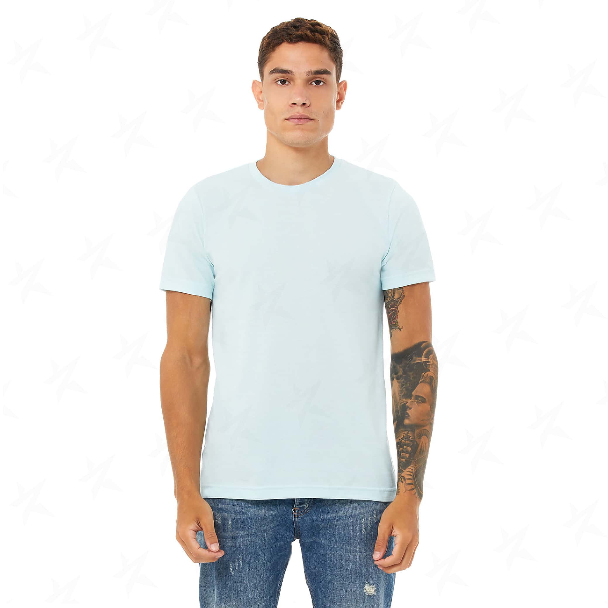 promotional-unisex-heather-cvc-t-shirt-3001cvc-heather-ice-blue