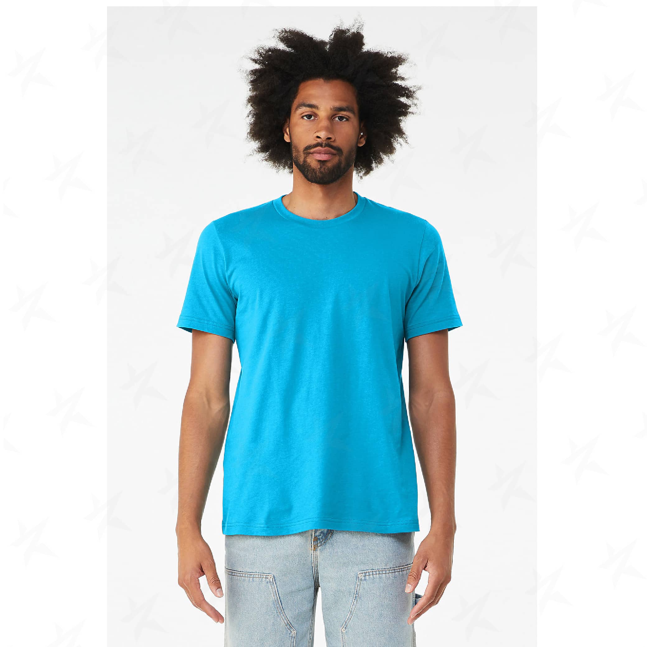 promotional-unisex-heather-cvc-t-shirt-3001cvc-neon-blue