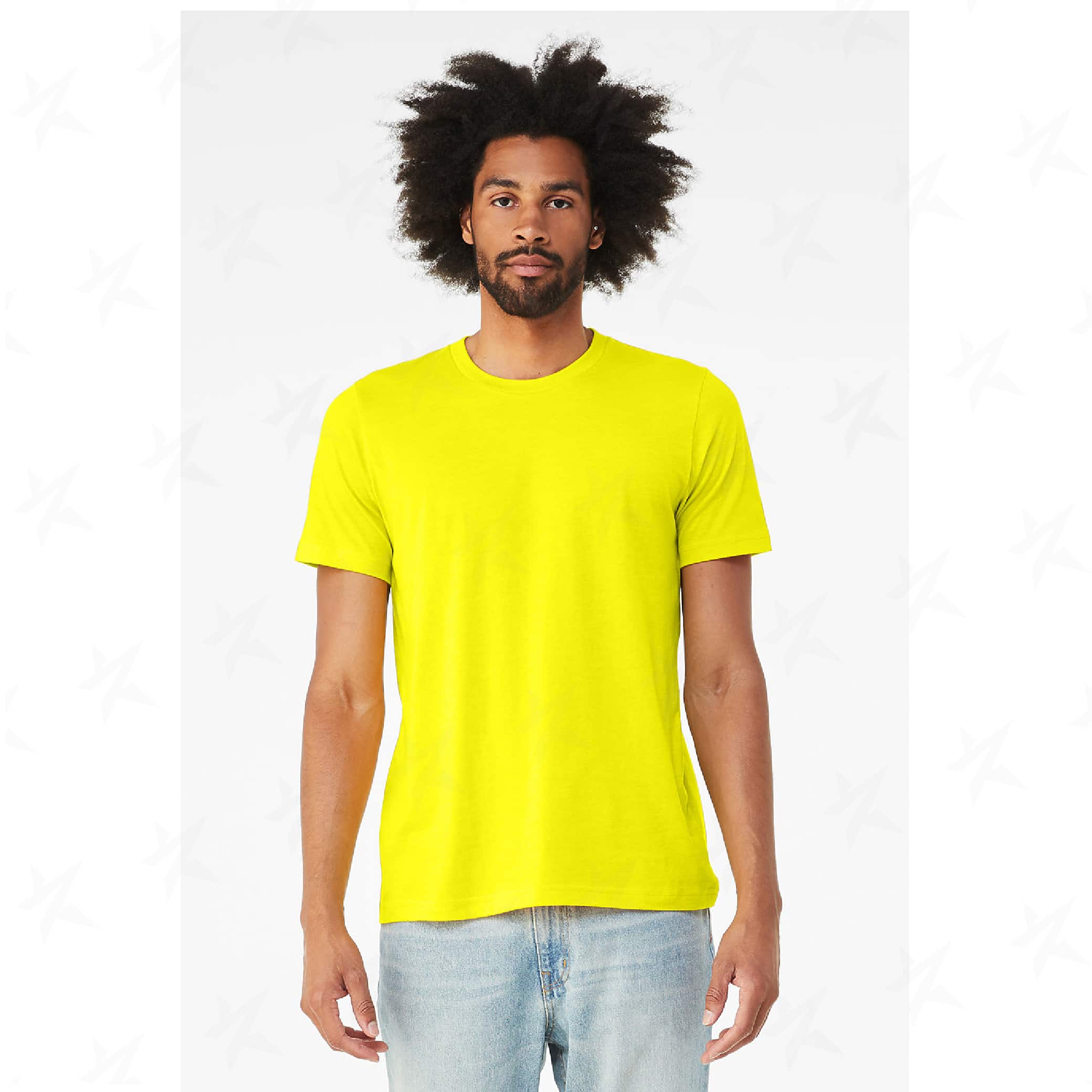promotional-unisex-heather-cvc-t-shirt-3001cvc-neon-yellow