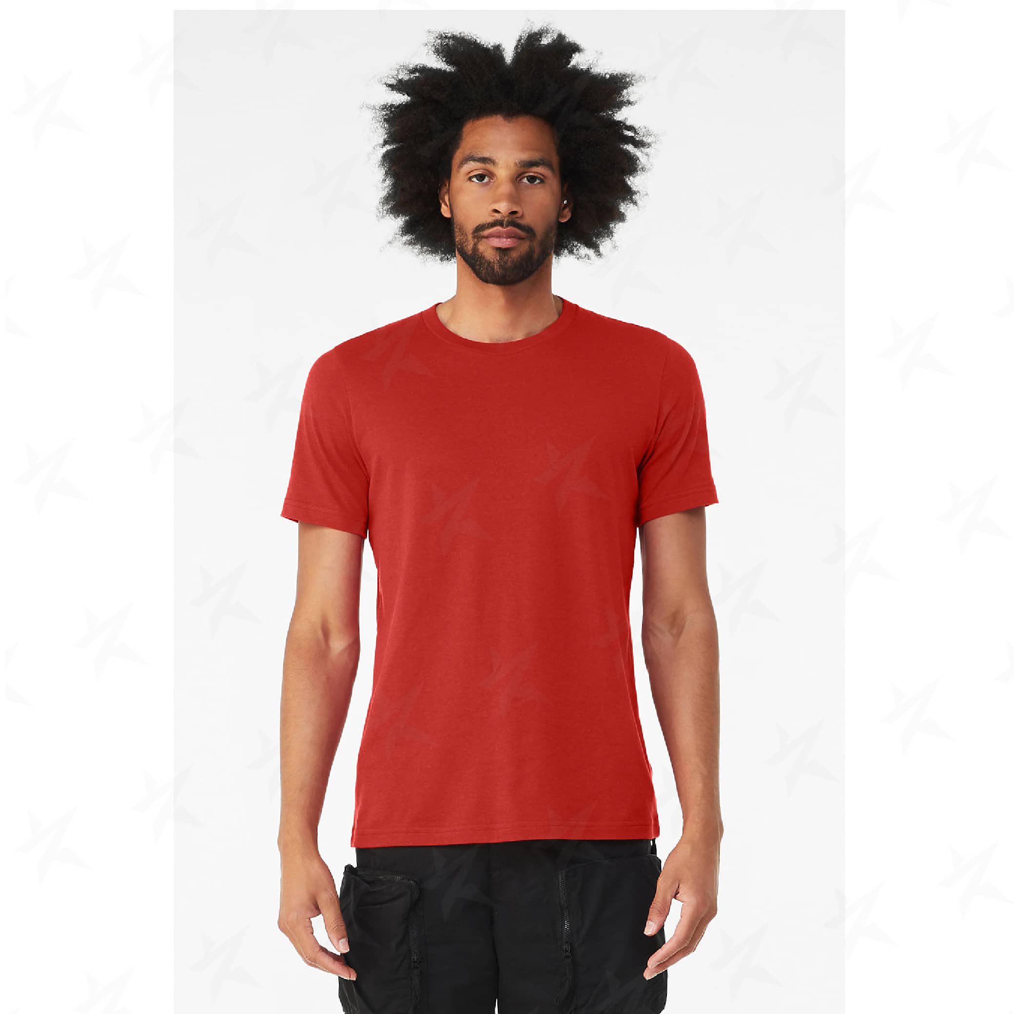 promotional-unisex-heather-cvc-t-shirt-3001cvc-solid-red-blend