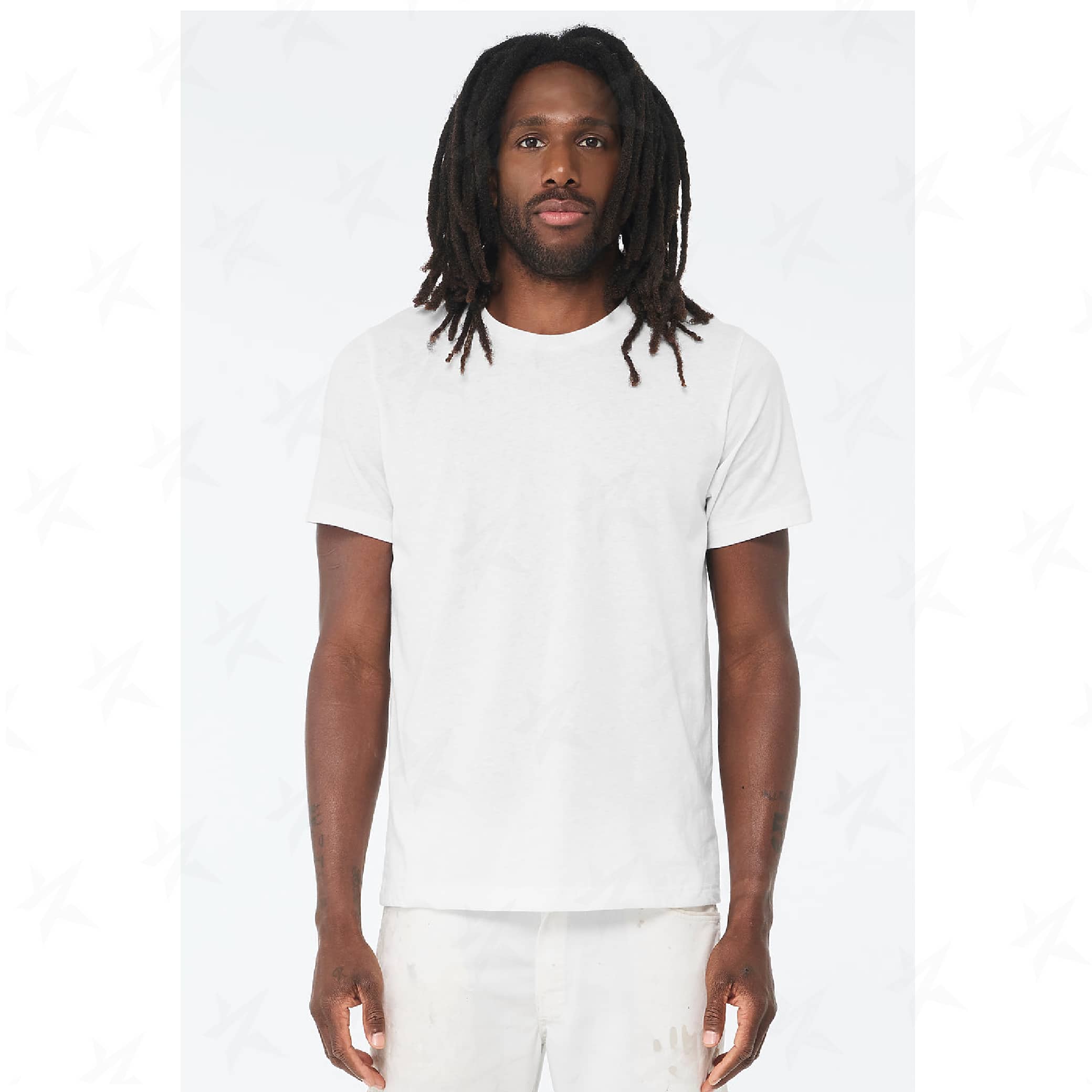 promotional-unisex-heather-cvc-t-shirt-3001cvc-solid-white-blend