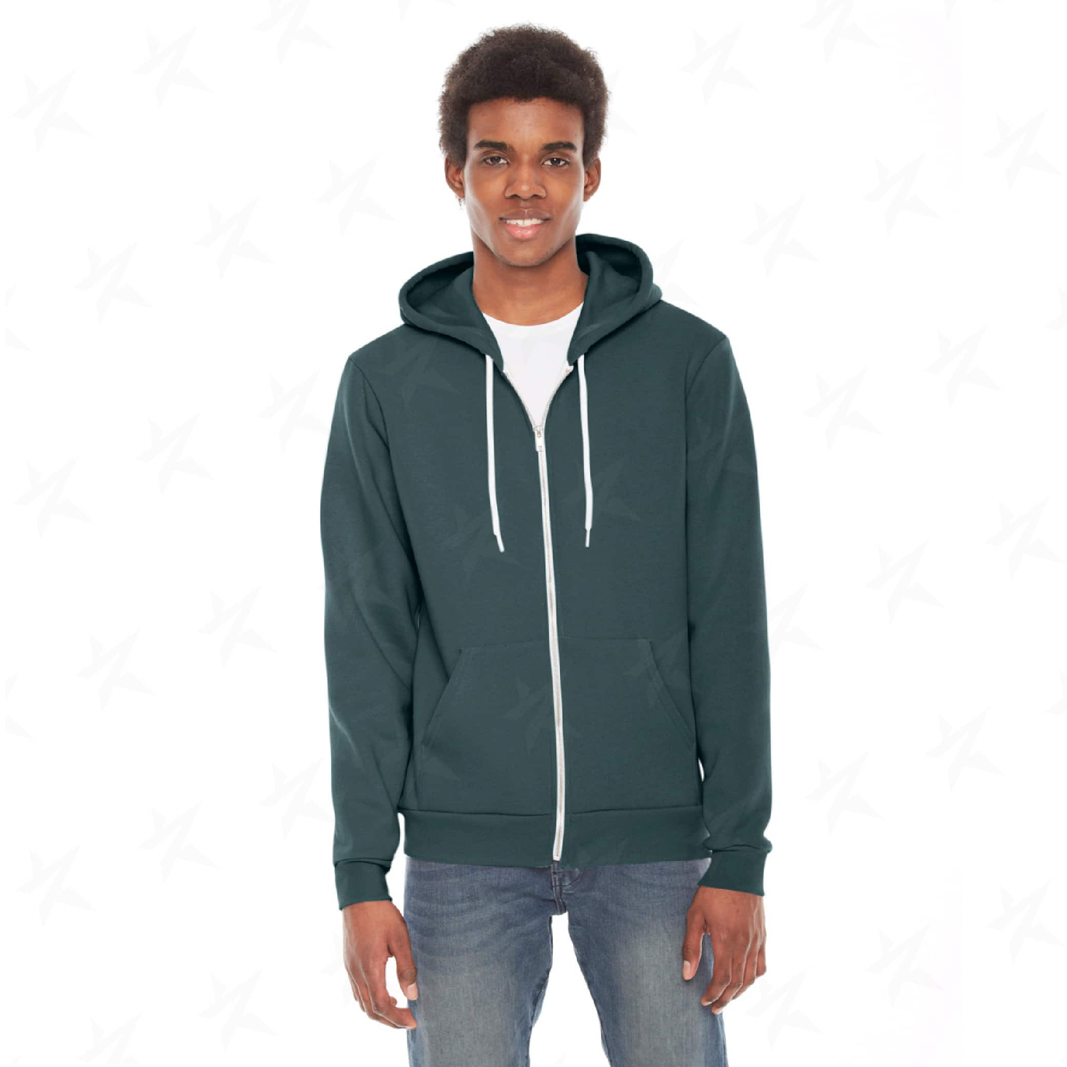 decorated-unisex-flex-fleece-zip-hoodie-F497W-green