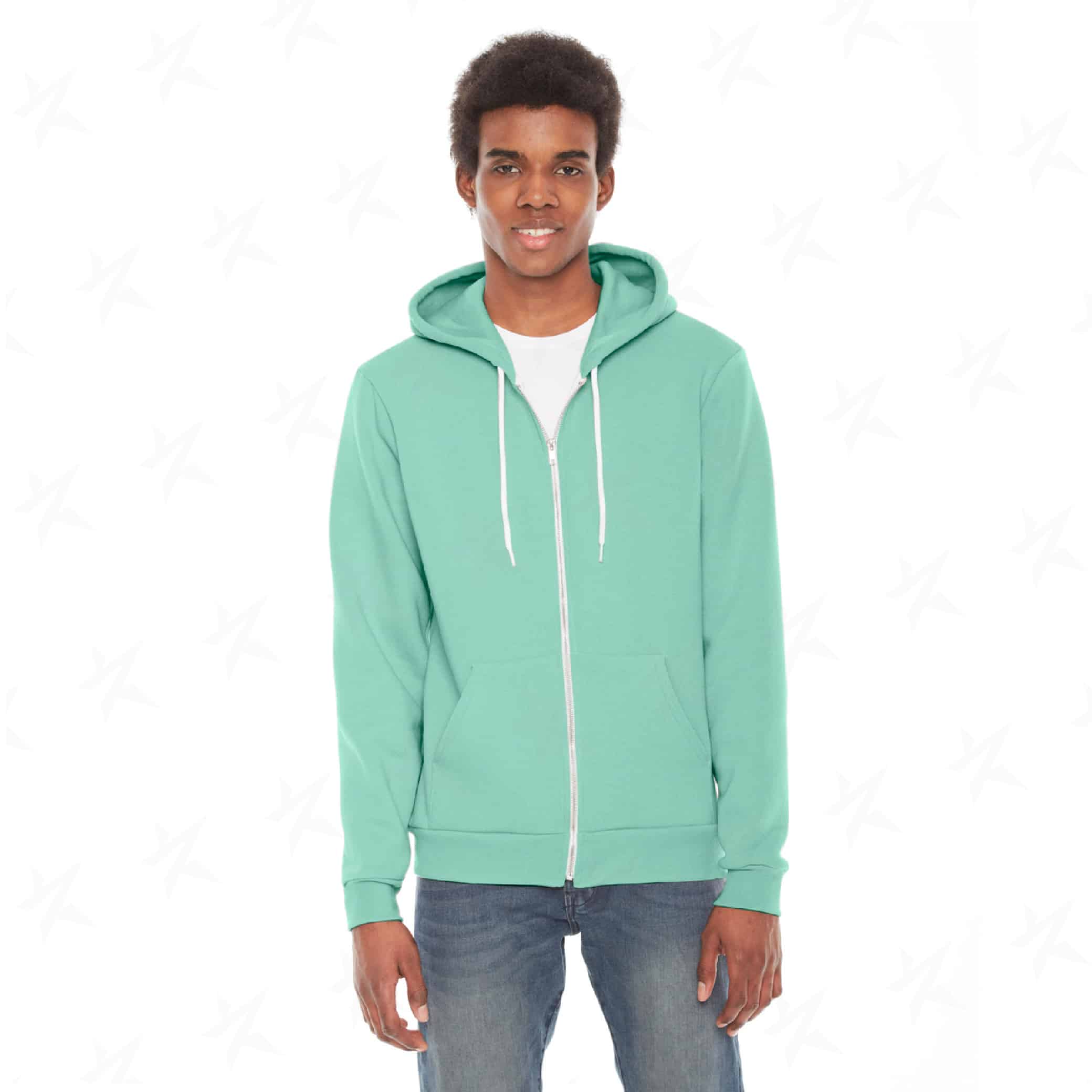 decorated-unisex-flex-fleece-zip-hoodie-F497W-mint-green