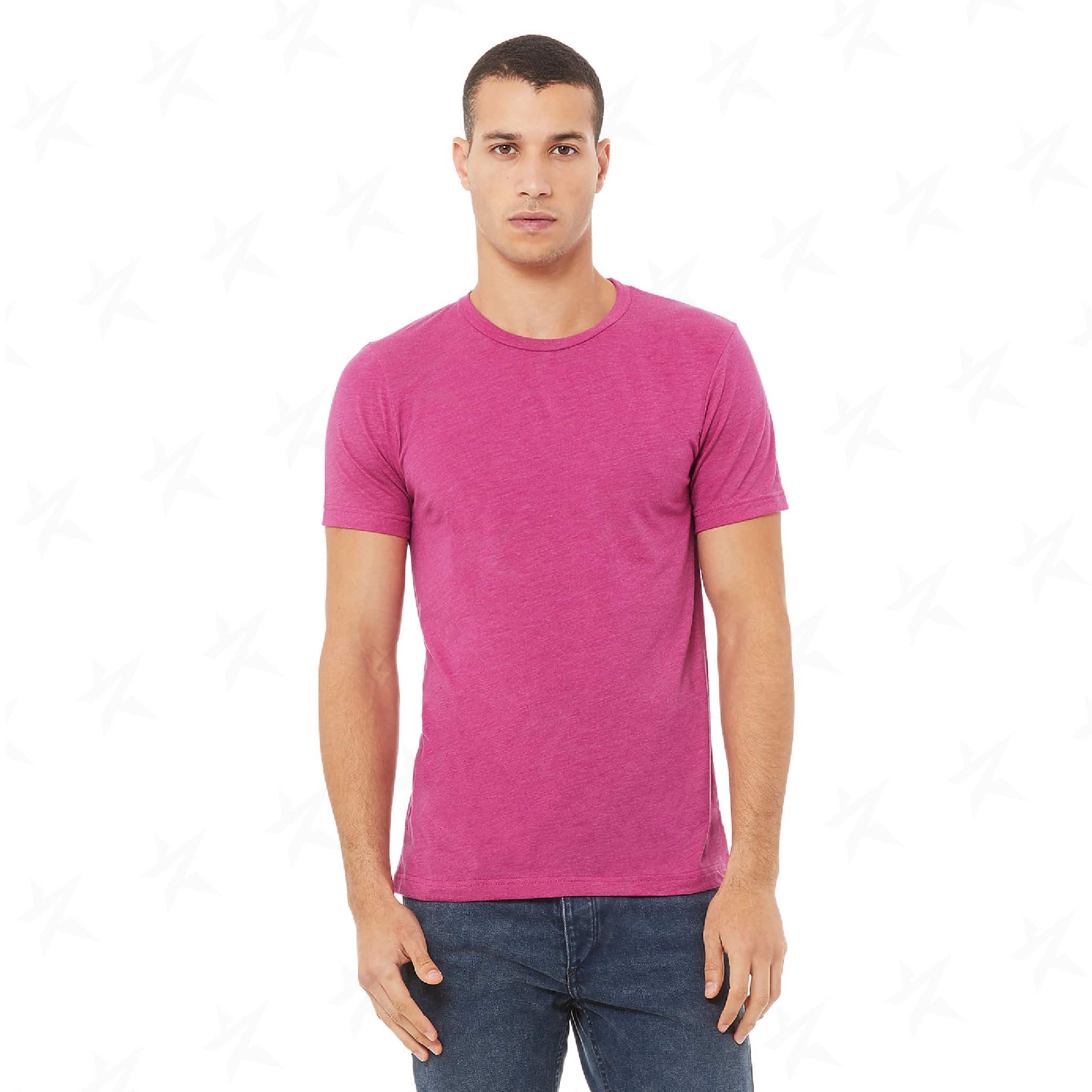 customized-bella-canvas-unisex-triblend-tee-3413c-berry