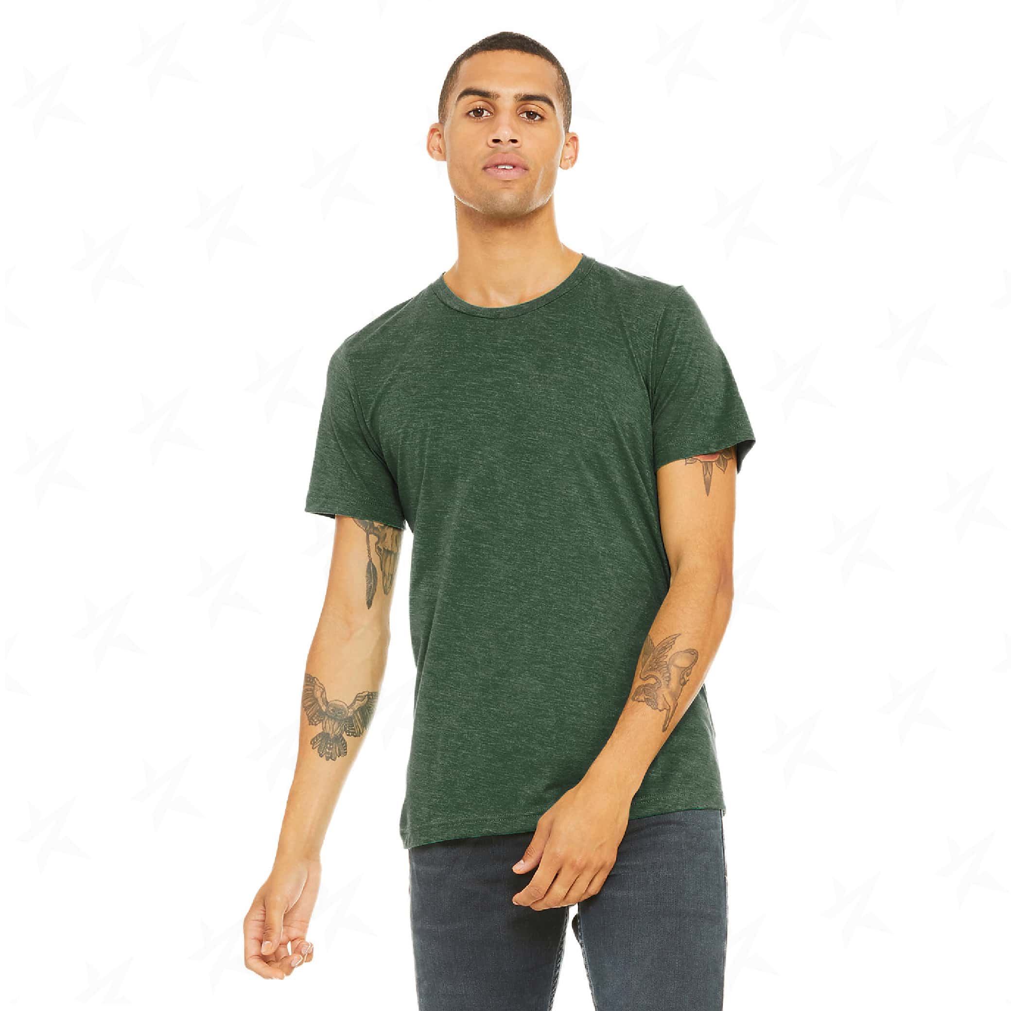 customized-bella-canvas-unisex-triblend-tee-3413c-grass-green