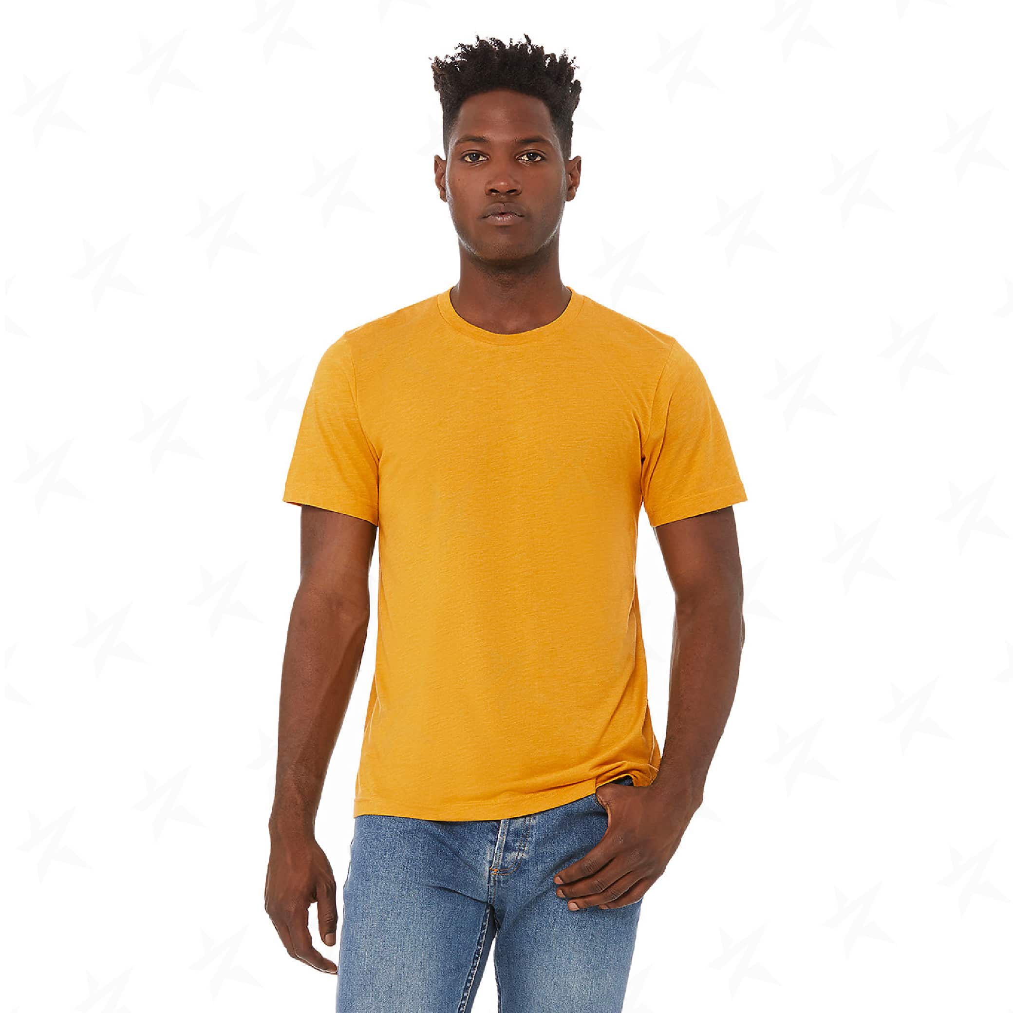 customized-bella-canvas-unisex-triblend-tee-3413c-mustard