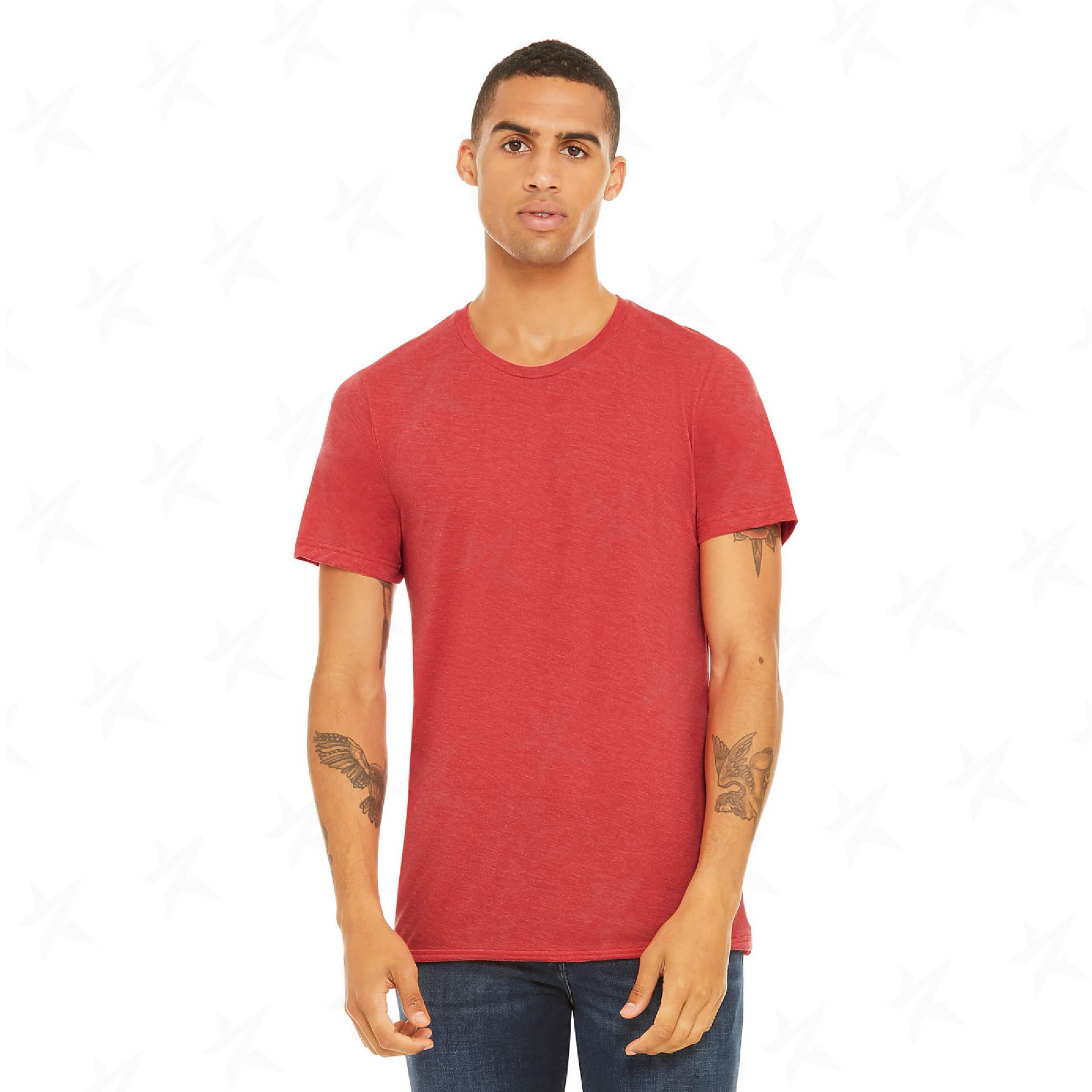 customized-bella-canvas-unisex-triblend-tee-3413c-red