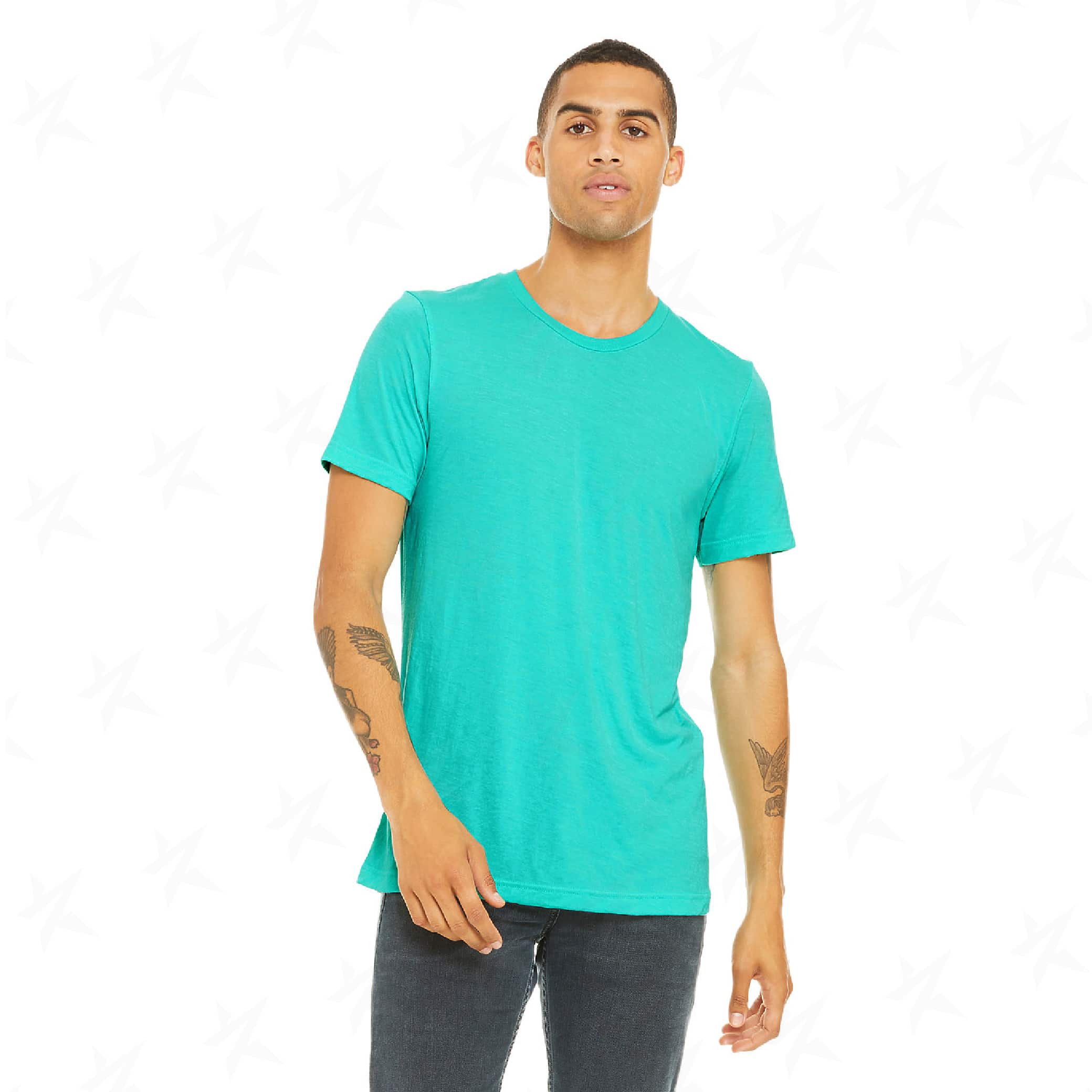customized-bella-canvas-unisex-triblend-tee-3413c-sea-green