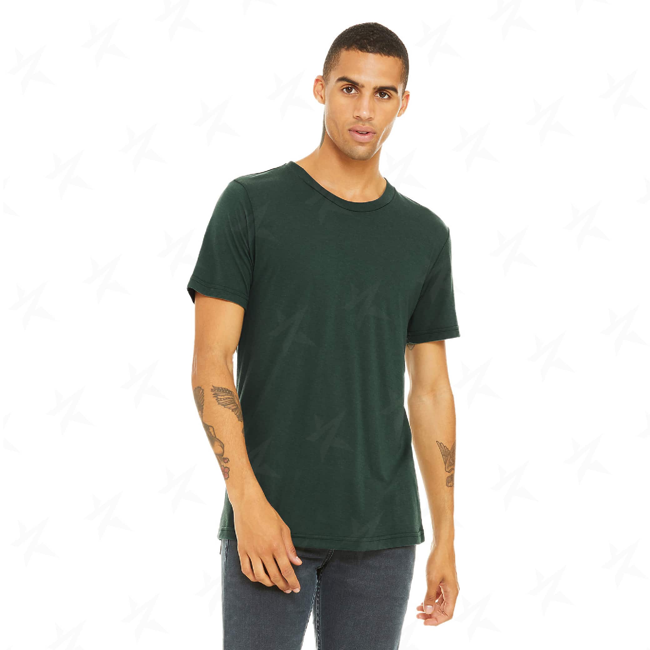 customized-bella-canvas-unisex-triblend-tee-3413c-solid-forest