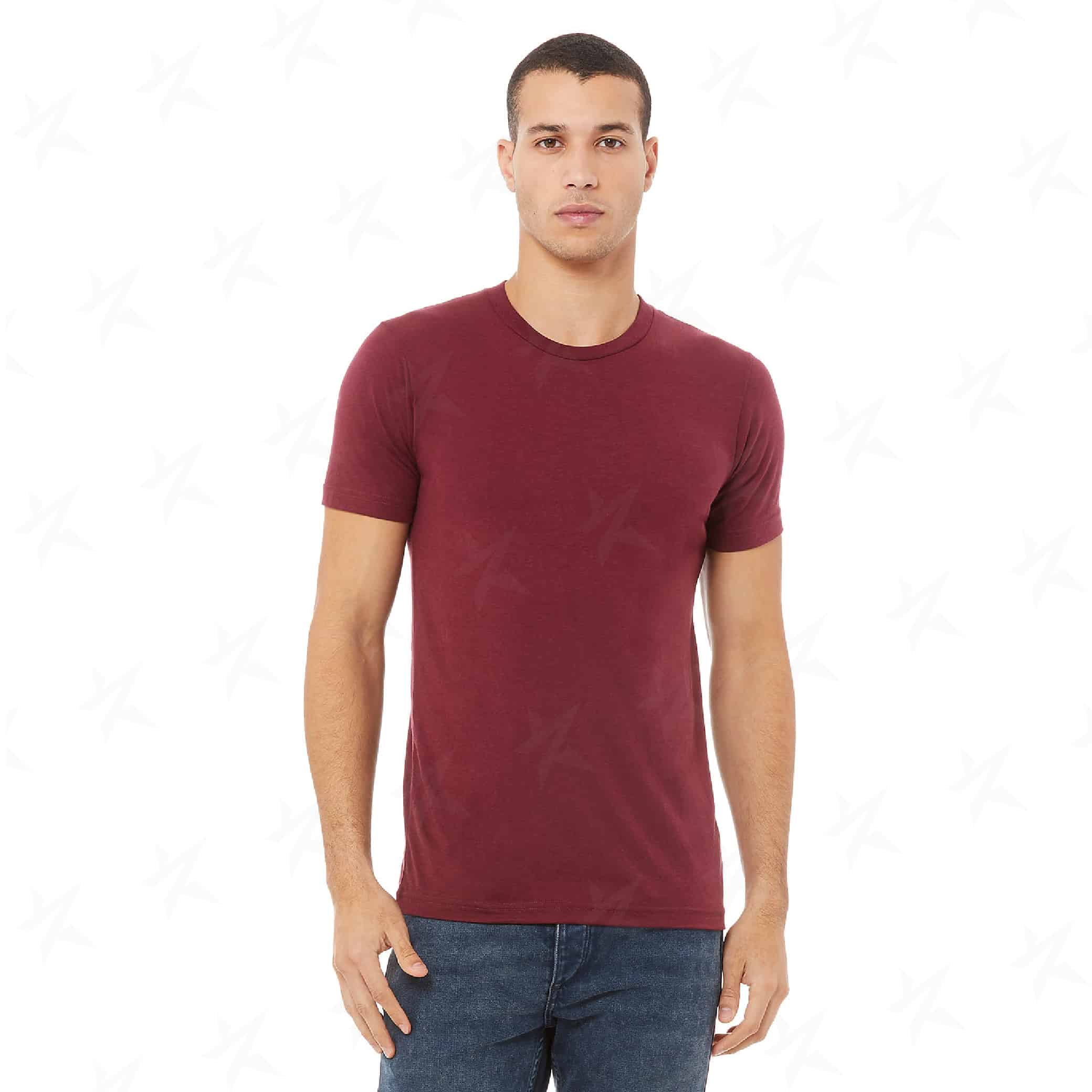 customized-bella-canvas-unisex-triblend-tee-3413c-solid-maroon
