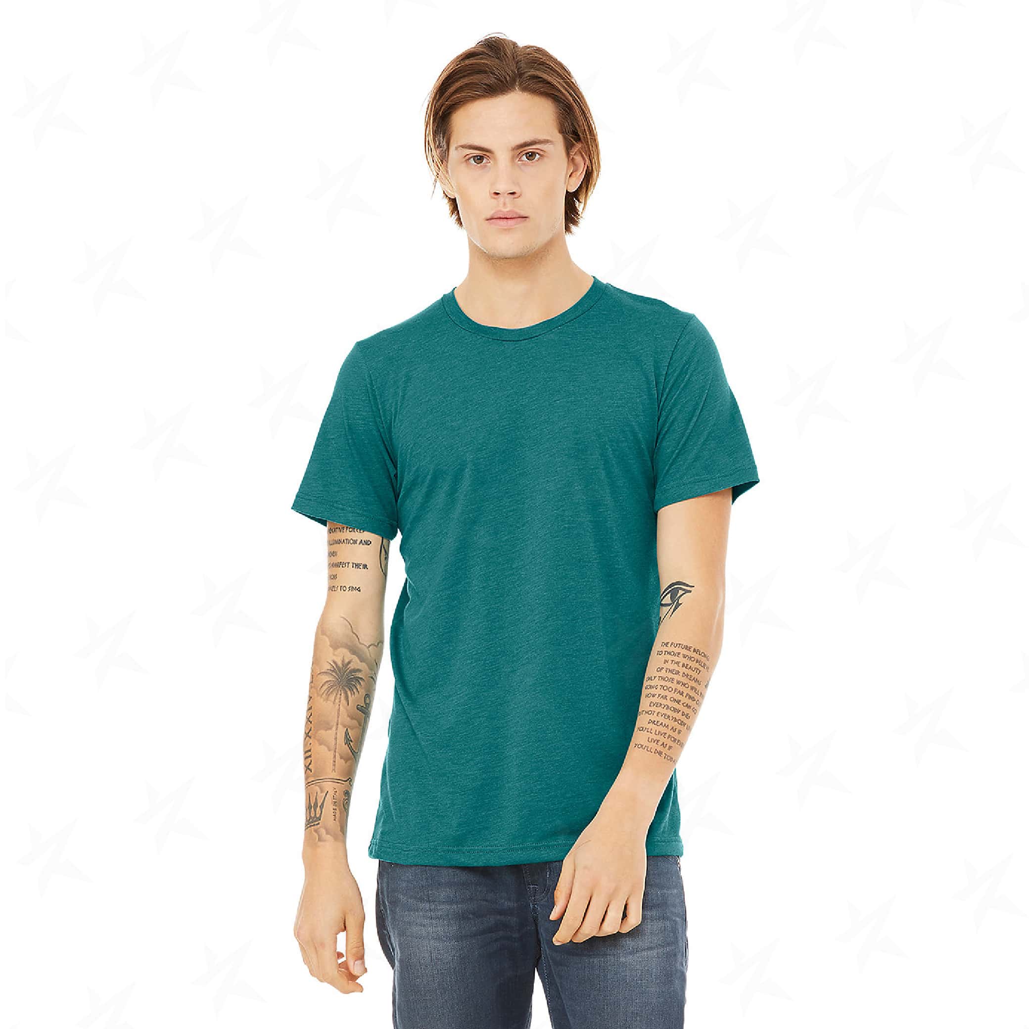 customized-bella-canvas-unisex-triblend-tee-3413c-teal