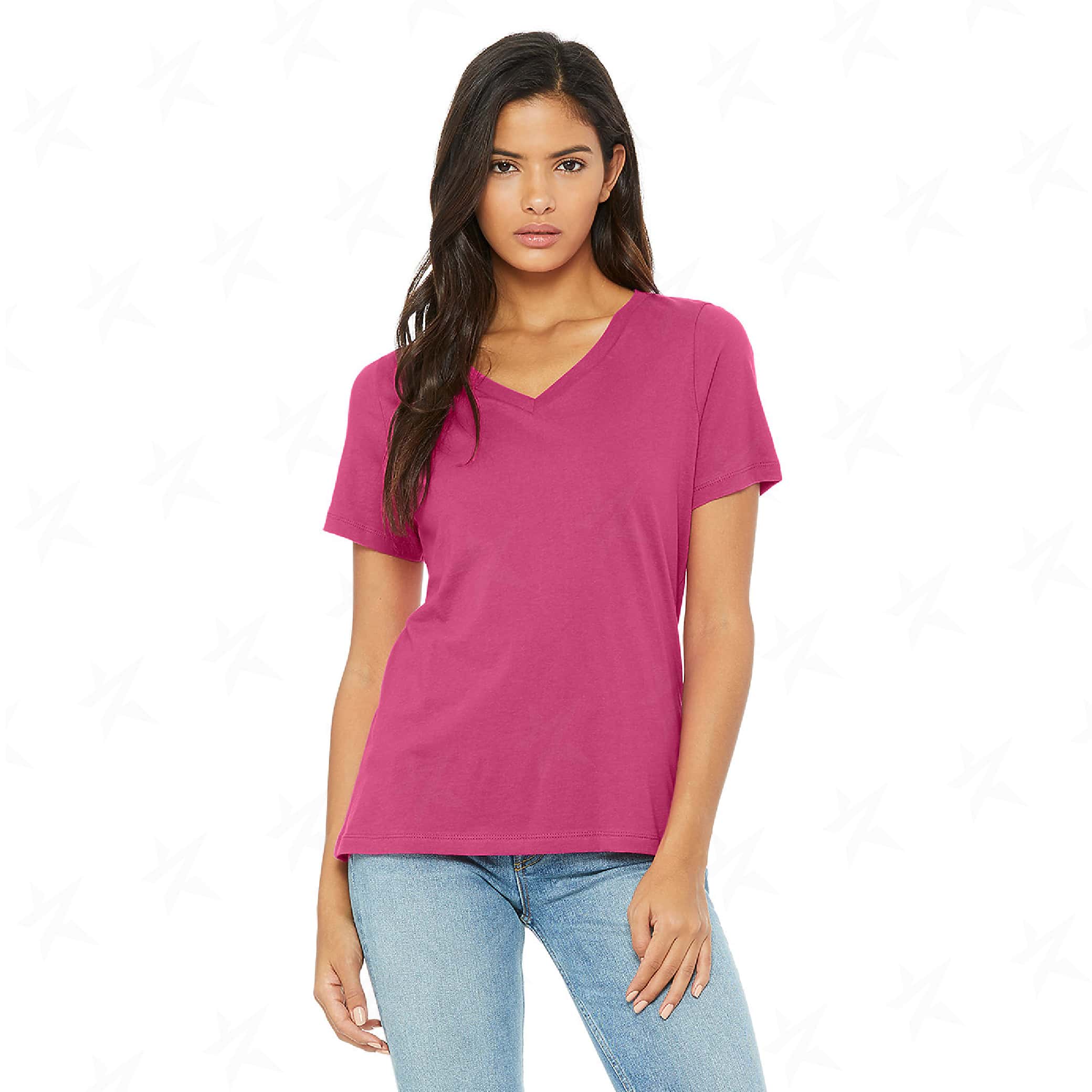 promotional-womens-relaxed-v-neck-tee-6405-berry