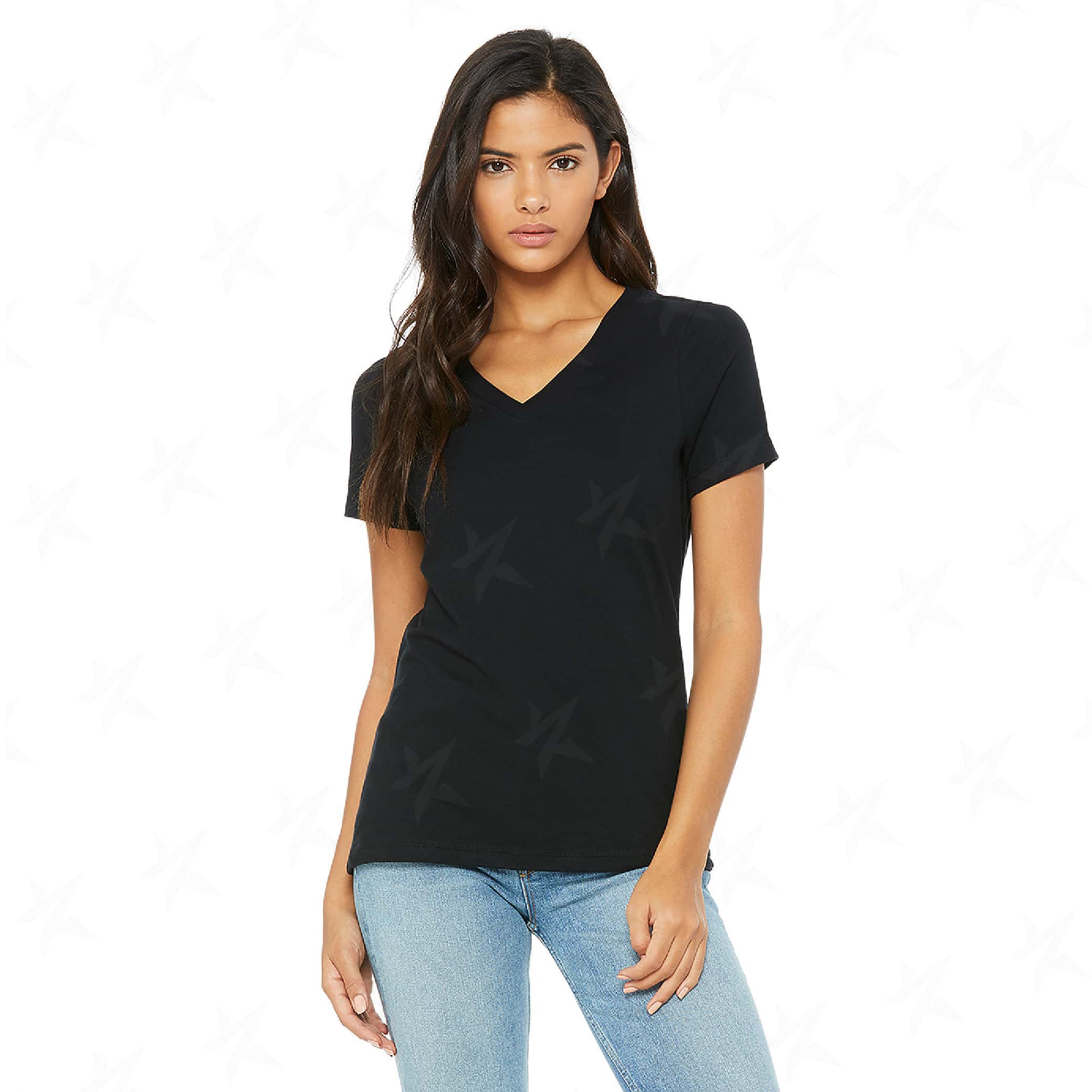promotional-womens-relaxed-v-neck-tee-6405-black