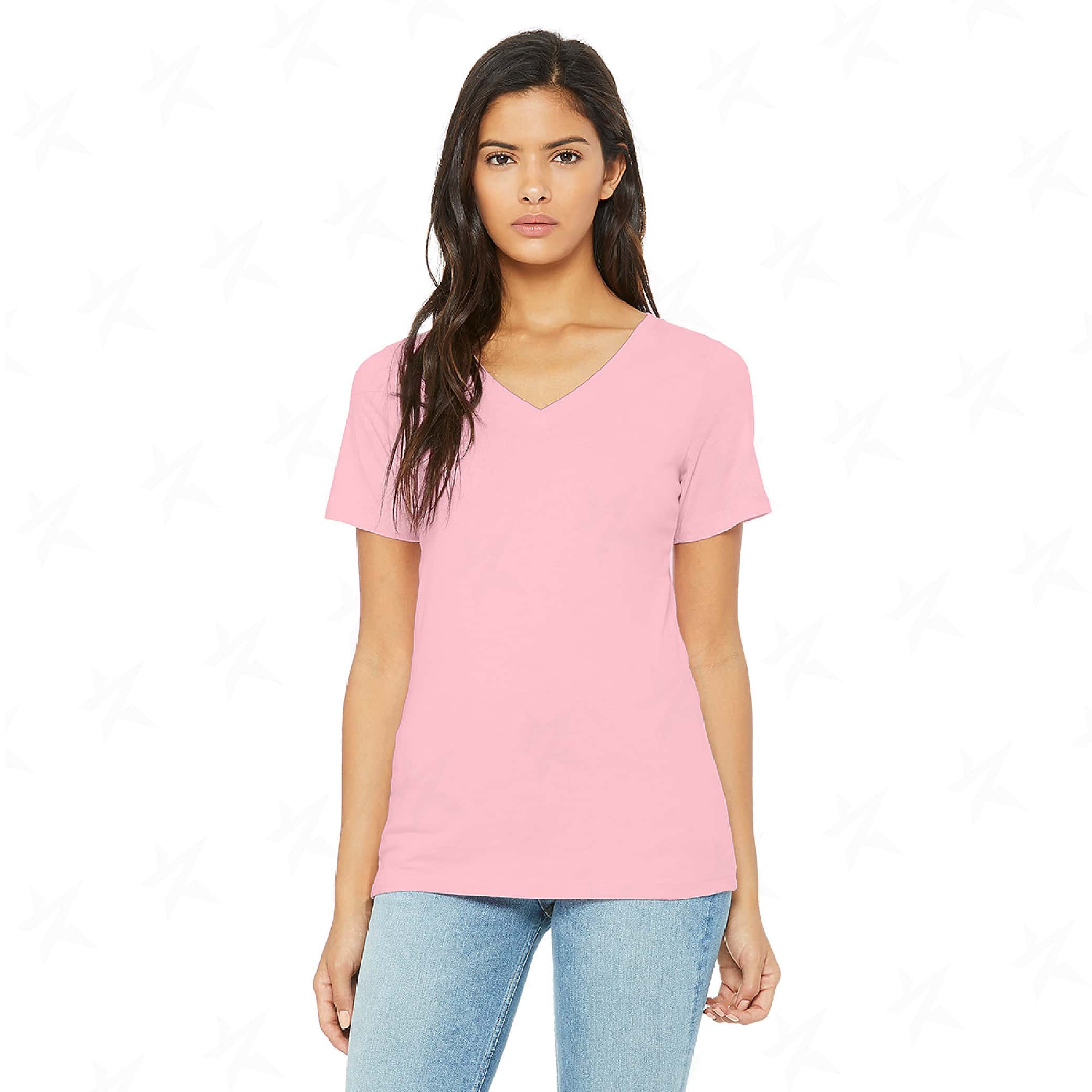 promotional-womens-relaxed-v-neck-tee-6405-pink