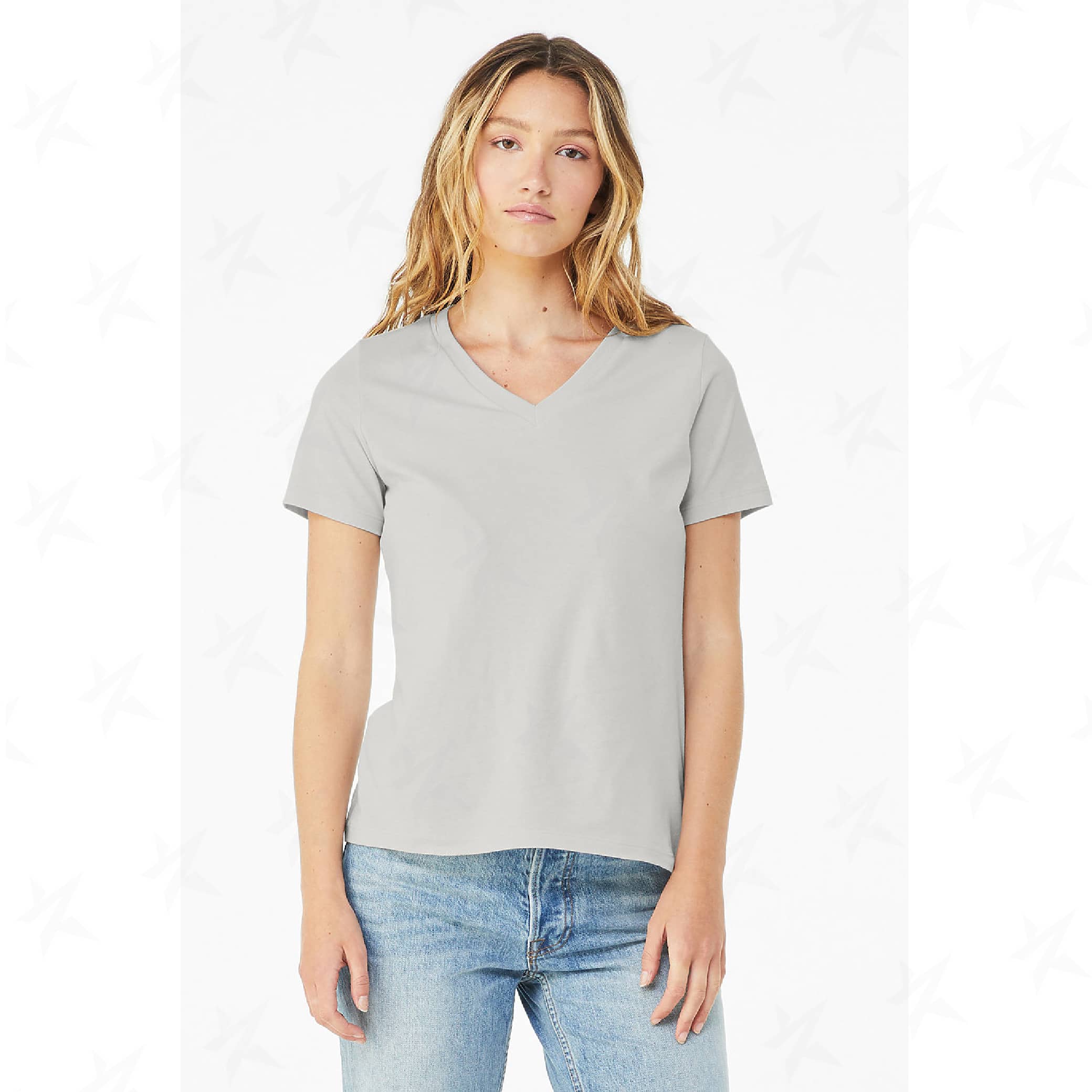 promotional-womens-relaxed-v-neck-tee-6405-silver