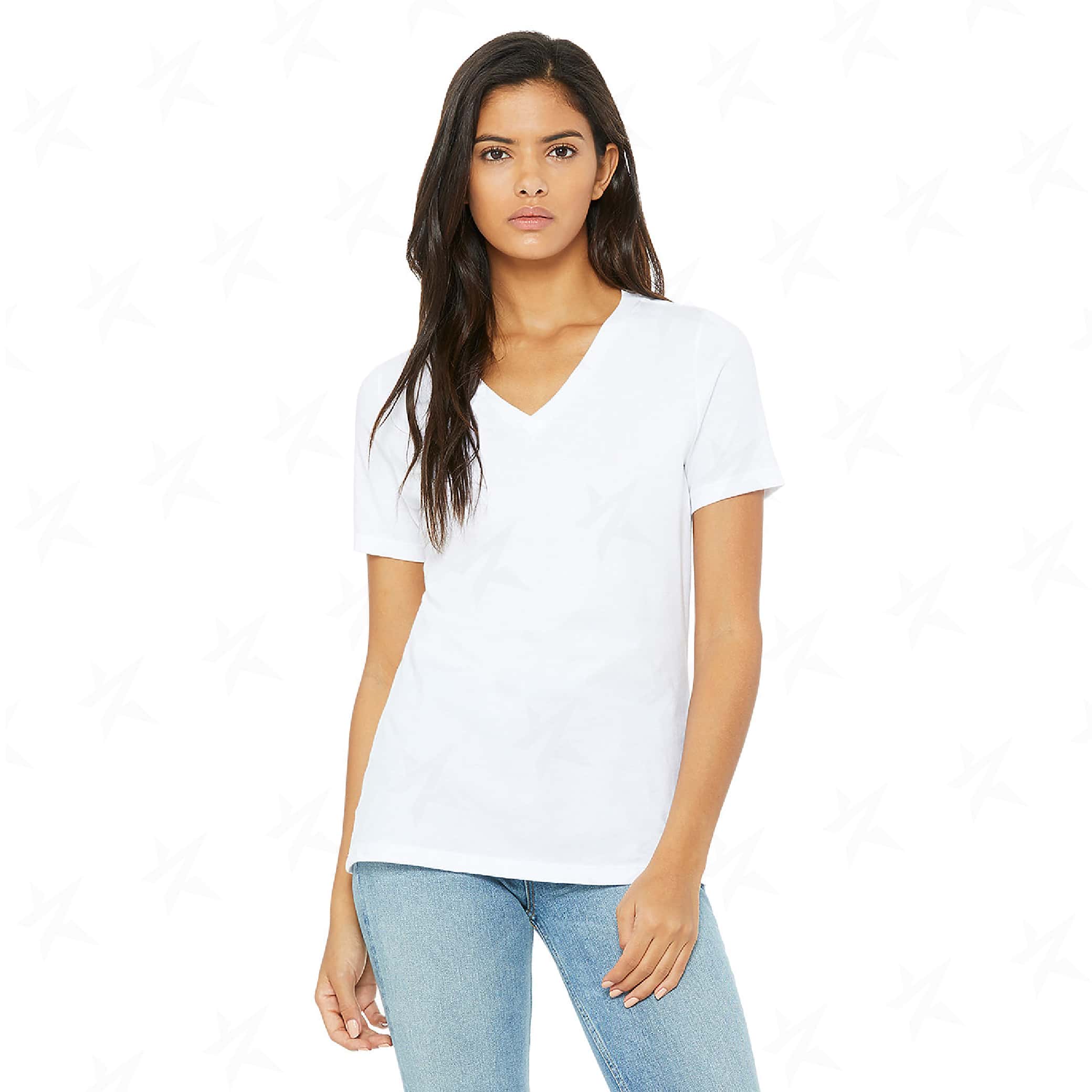 promotional-womens-relaxed-v-neck-tee-6405-white